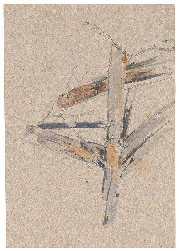 Friedrich Carl von Scheidlin – Štúdia drevenej pasce na lesnú zver. Detail. 