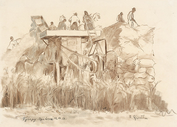 Anton Djuračka – Threshing in Výčapy-Opatovce