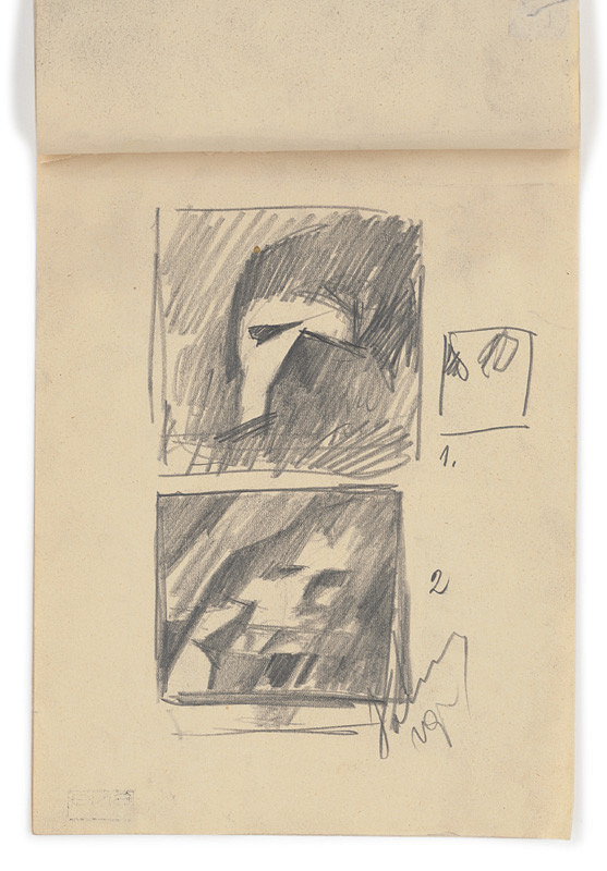 Zolo Palugyay – Kompozičná štúdia I. II. na jednom liste papiera 