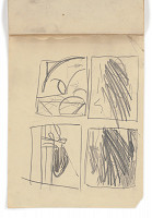 Zolo Palugyay – Kompozičné štúdie I. II. III. IV. na jednom papieri 