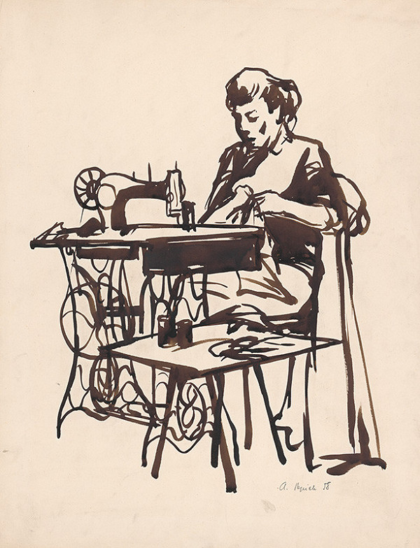 Alojz Pepich – With a Sewing Machine