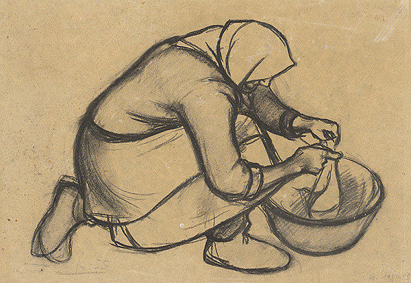 Vladimír Kompánek – Kneeling Woman with a Bucket