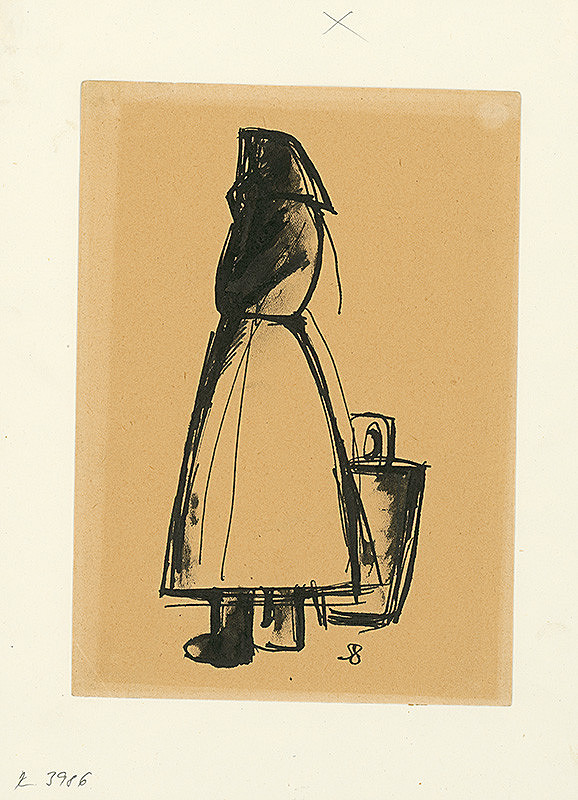 Vladimír Kompánek – Žena s putňou z profilu 