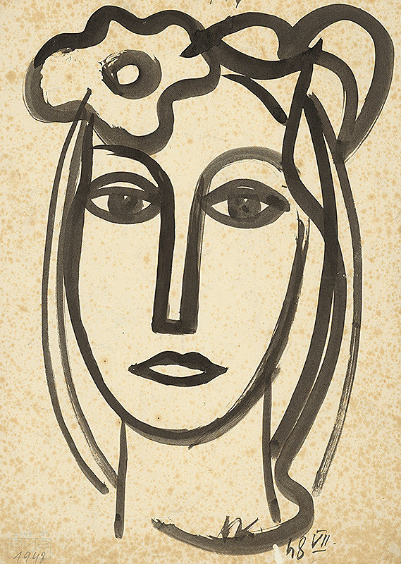 Vladimír Kompánek – Girl with a Flower in her Hair 