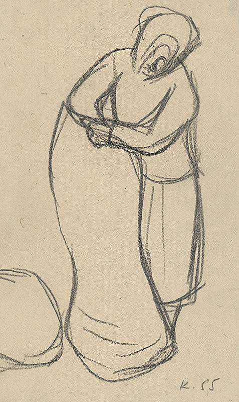 Vladimír Kompánek – Štúdia ženy s vrecom II. 