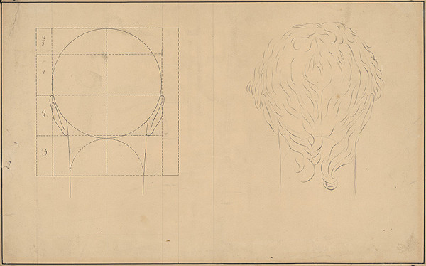 Ladislav Mednyánszky – Geometrická konštrukcia mužskej hlavy zo zadnej strany 