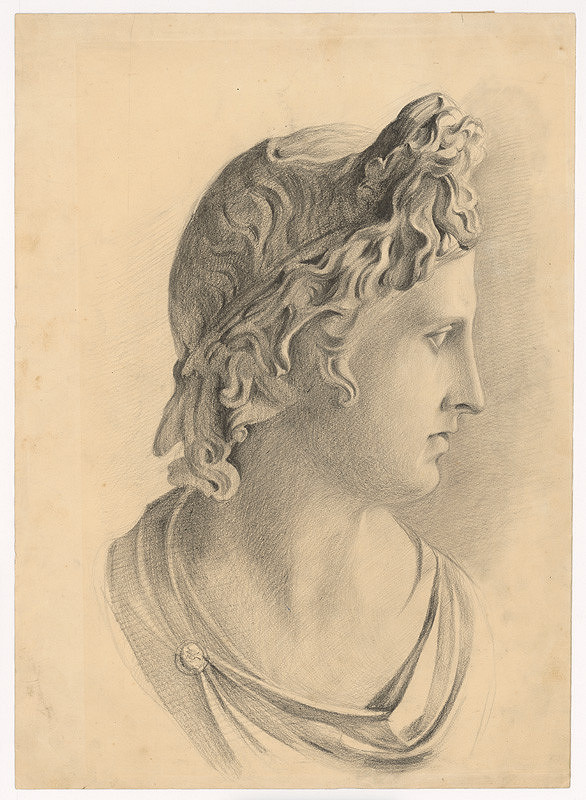 Ladislav Mednyánszky – Štúdia antickej ženskej hlavy z profilu 