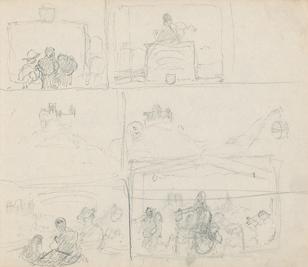 Gustáv Mallý – Skicár so 17. listami - Drobné kresbičky 