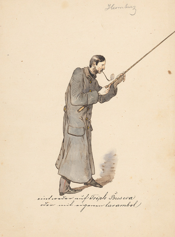 Friedrich Carl von Scheidlin – Man in a Long Military Coat with a Stick