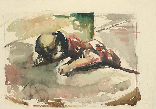 Viliam Chmel – Štúdia dievčaťa opretého o stôl 