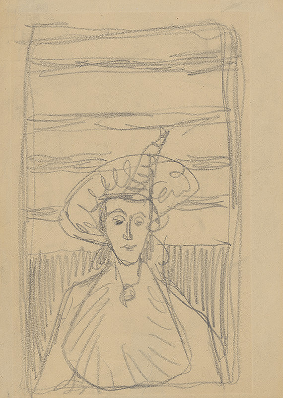 Eugen Nevan – Staršia žena v klobúku 