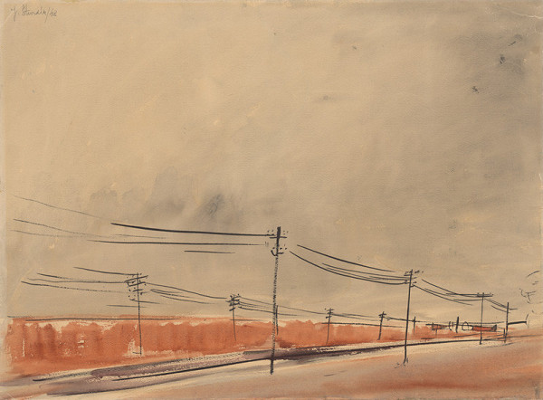 Jozef Šturdík – Landscape with Telephone Poles