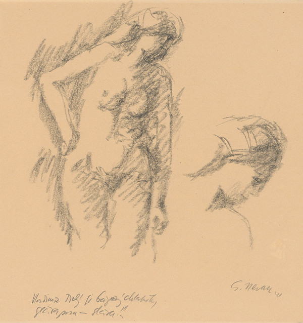 Eugen Nevan – Nude and a Head Study