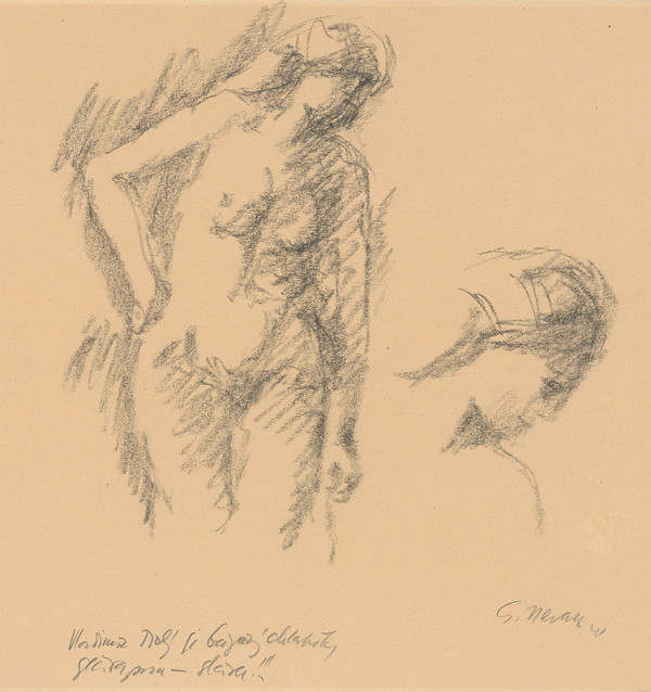 Eugen Nevan – Nude and a Head Study 