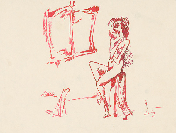 Ernest Špitz – Nude with a Dog 