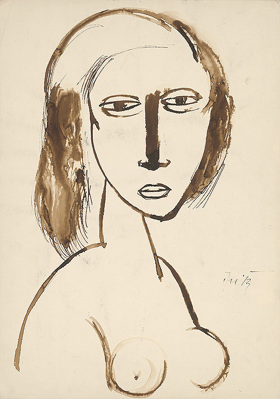 Ernest Špitz – Girl with Bared Breasts 