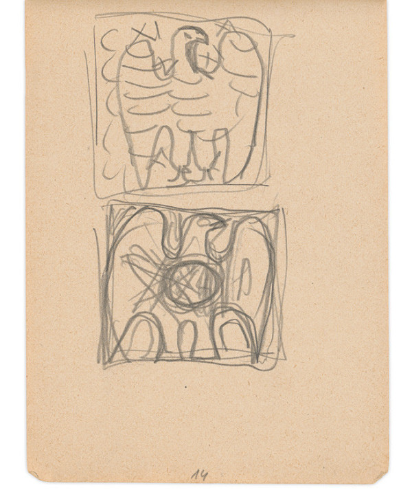 Eugen Nevan – Skicár II - 49 listov - Vtáky 