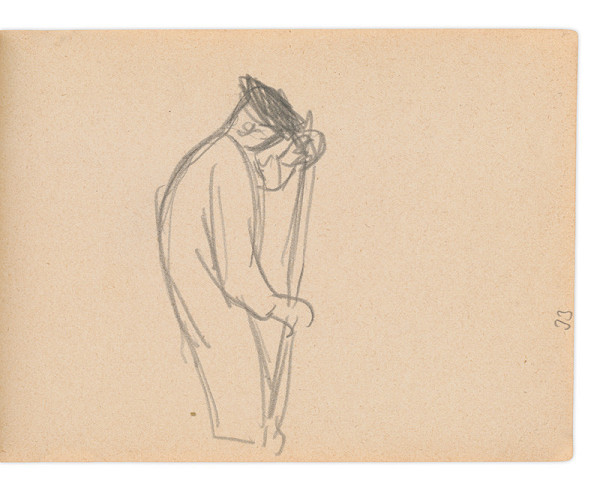 Eugen Nevan – Skicár II - 49 listov - Muž s palicou 