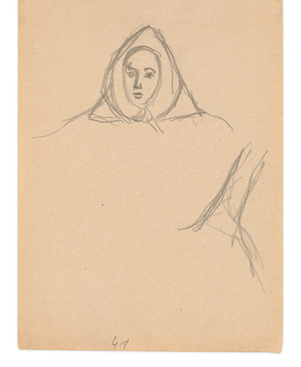 Eugen Nevan – Skicár II - 49 listov - Žena v šatke