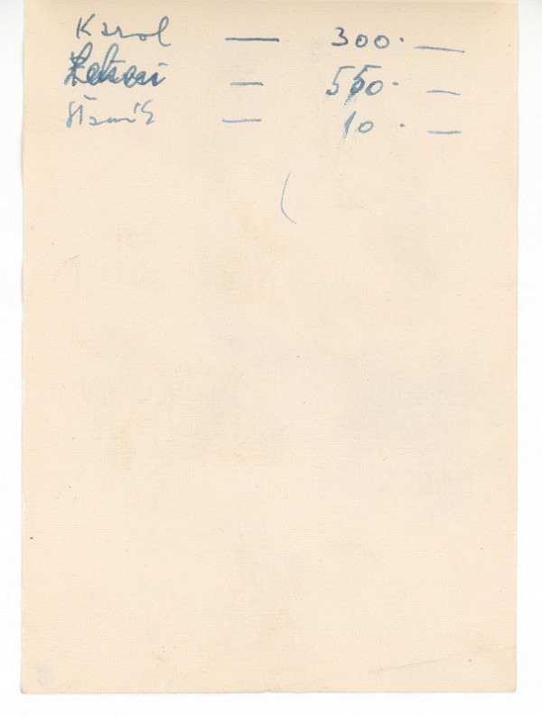 Ernest Špitz – Poznámky (výdaje)