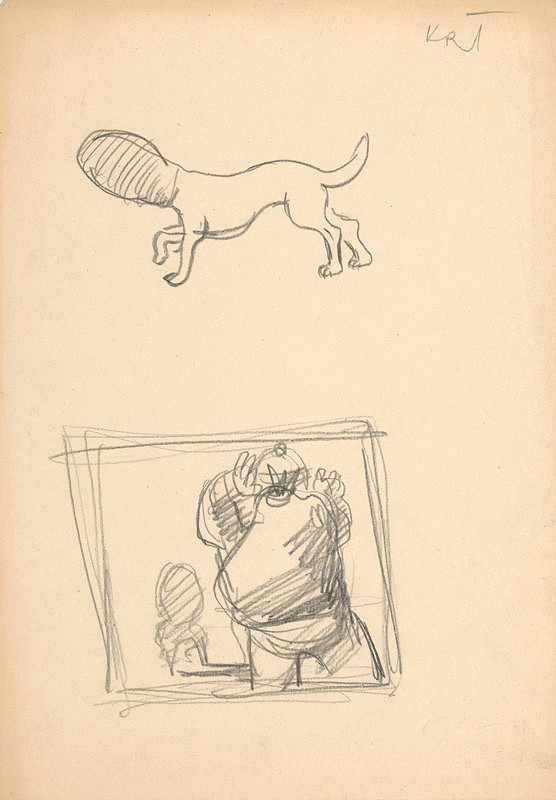 Ernest Špitz – Dog with a Jug on his Head 