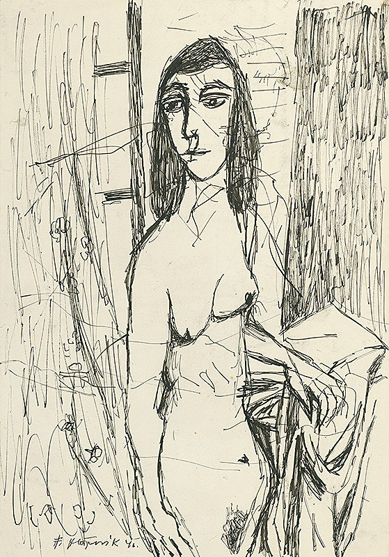 Ferdinand Hložník – Standing Female Nude