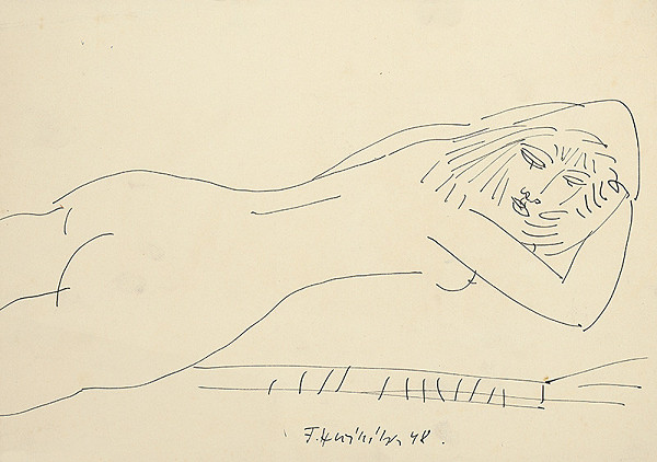 Ferdinand Hložník – Reclining Female Nude