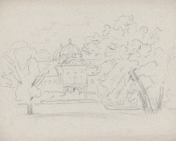 Jan Novopacký – Pohľad na kaštieľ z parku 