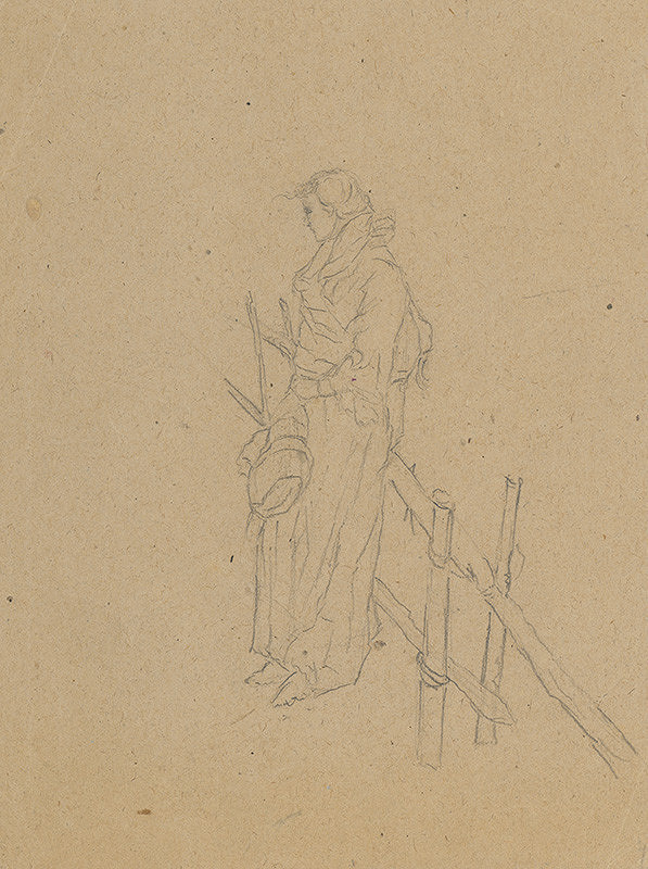 Jan Novopacký – Woman Leaning on a Fence 