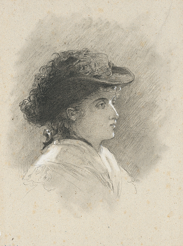 Jan Novopacký – Portrét mladej ženy v klobúku