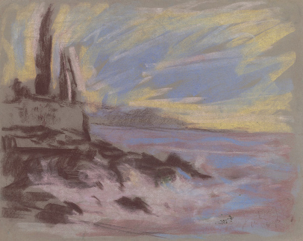 Zolo Palugyay – Coastal Motif with Cyprusses 