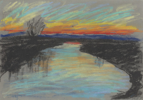 Zolo Palugyay – Red Dawn over a River