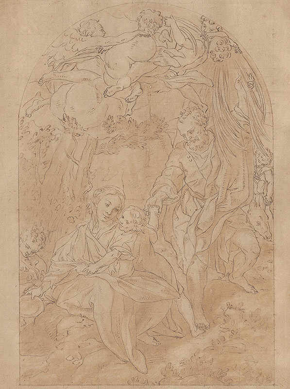 Stredoeurópsky maliar z 18. storočia – Svätá rodina a anjeli 