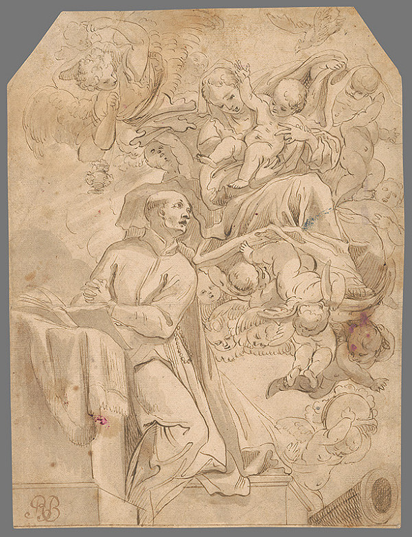 Stredoeurópsky maliar z 2. polovice 18. storočia – The Madonna and Child Appearing to a Monk 