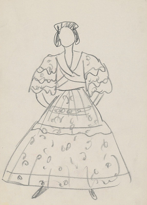 Eugen Nevan – Návrh na ženský kostým XXV. 