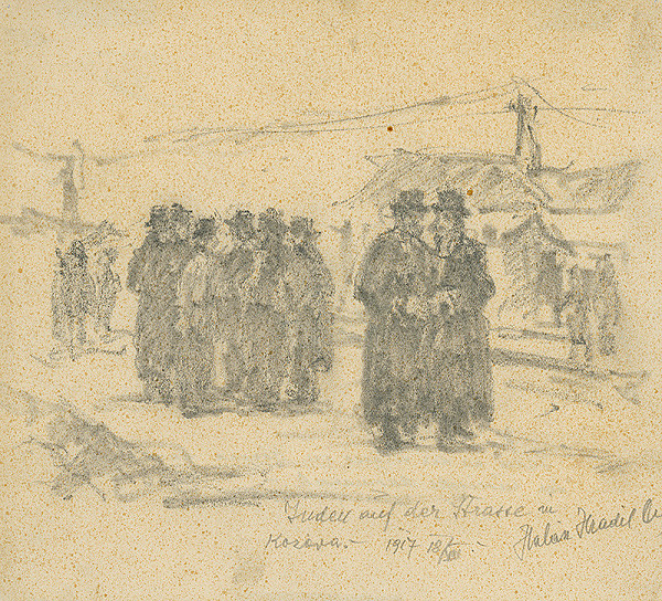 Elemír Halász-Hradil – Židia na ulici v Kozove 