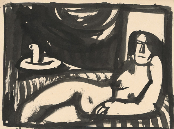 Vincent Hložník – Reclining Female Nude 