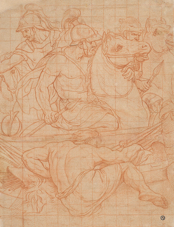 Taliansky maliar z prelomu 15. - 16. storočia – Fragment kartónu k obrazu Konstanciona,bitka proti Maxentiovi 