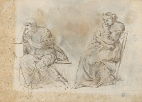 Francesco di Giorgio Martini – Štúdia dvoch sediacich postáv 