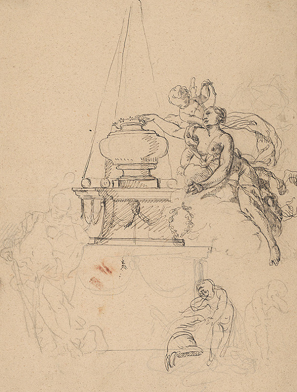 Franz Anton Maulbertsch – Study of Allegorical Scene for Furniture 