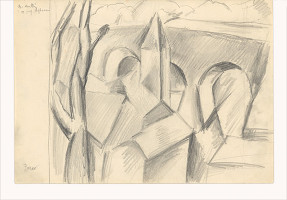 Dezider Milly – Kresba podľa Picassa (Krajina s mostom) 