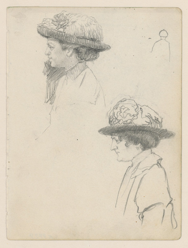 Ivan Žabota – Štúdia ženských hláv v klobúku 3. 