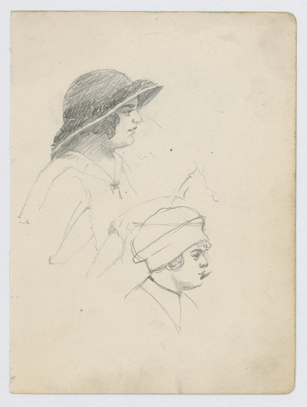 Ivan Žabota – Study of Female Heads in a Hat 4.