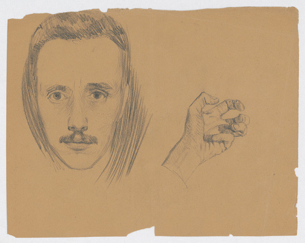 Ivan Žabota – Štúdia mužskej hlavy a ruky 