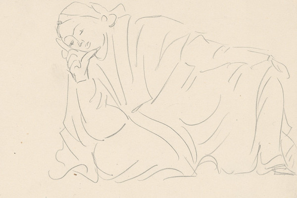 Eugen Nevan – Reclining with her Head Propped Up