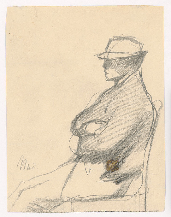 Ladislav Mednyánszky – Study of a Seated Man in Profile