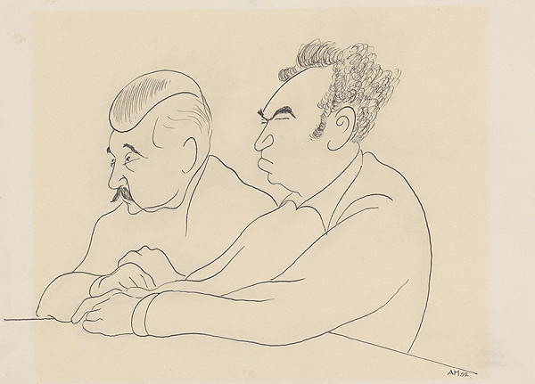 Adolf Hoffmeister – Karikatúrna kresba Ľ.Fulla a J.Mudroch