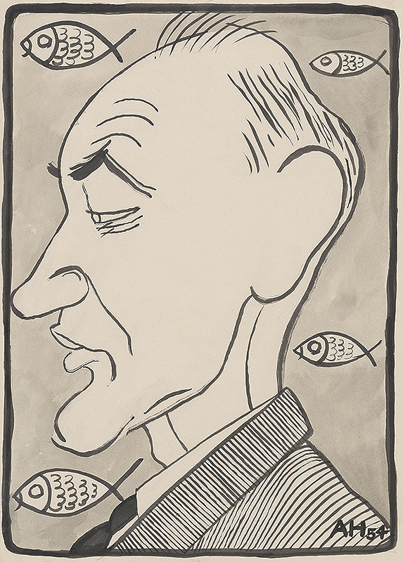 Adolf Hoffmeister – Rybák II. - Caricature Drawing