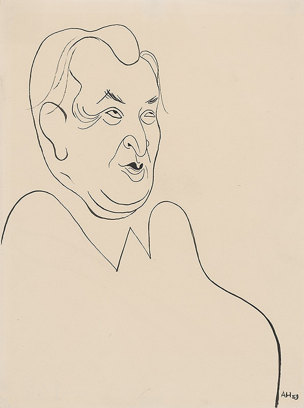 Adolf Hoffmeister – Caricature Drawing of Pavol Horov 