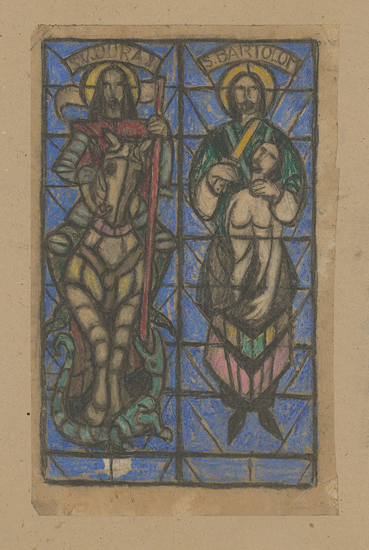 Janko Alexy – Saints George and Bartholomew - Window-Pane design